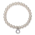 thumbnail image 1 of Cultured Freshwater Pearl and April Birthstone Cz Charm Bracelet, 7.5", 1 of 4