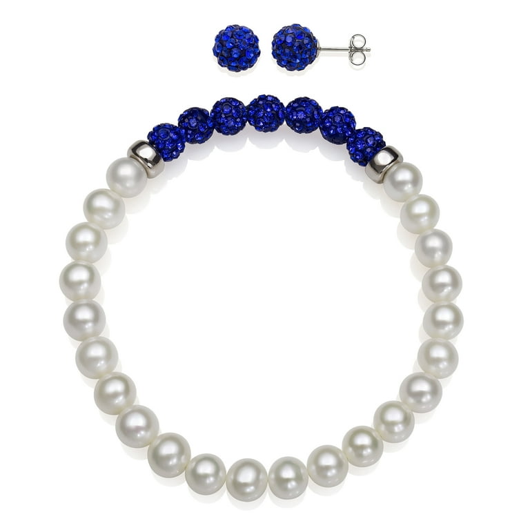 Light Blue Freshwater Cultured Freshwater Pearl Stretch Bracelet Light Blue Freshwater Cultured Freshwater Pearl Stretch Bracelet