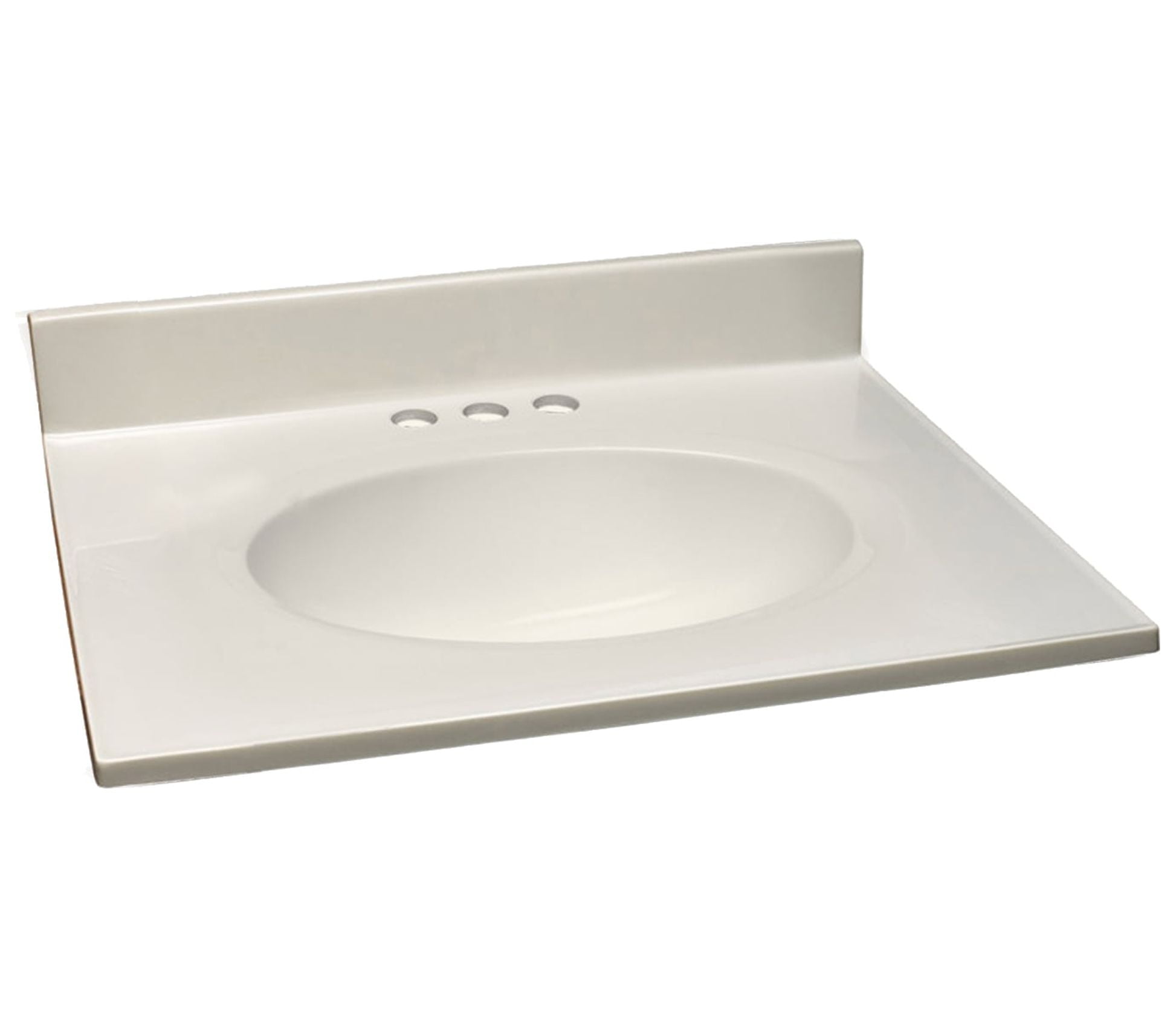 25-Inch Ivory Swirl Cultured Marble Vanity Top with Backsplash