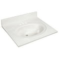 thumbnail image 1 of Design House Cultured Marble 25" x 22" Single Bowl Vanity Top with Backsplash and Centerset Mount, Ivory Swirl, 1 of 19