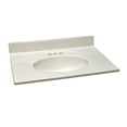 thumbnail image 1 of Design House Cultured Marble 31" x 22" Single Bowl Vanity Top with Backsplash and Centerset Mount, Ivory Swirl, 1 of 14