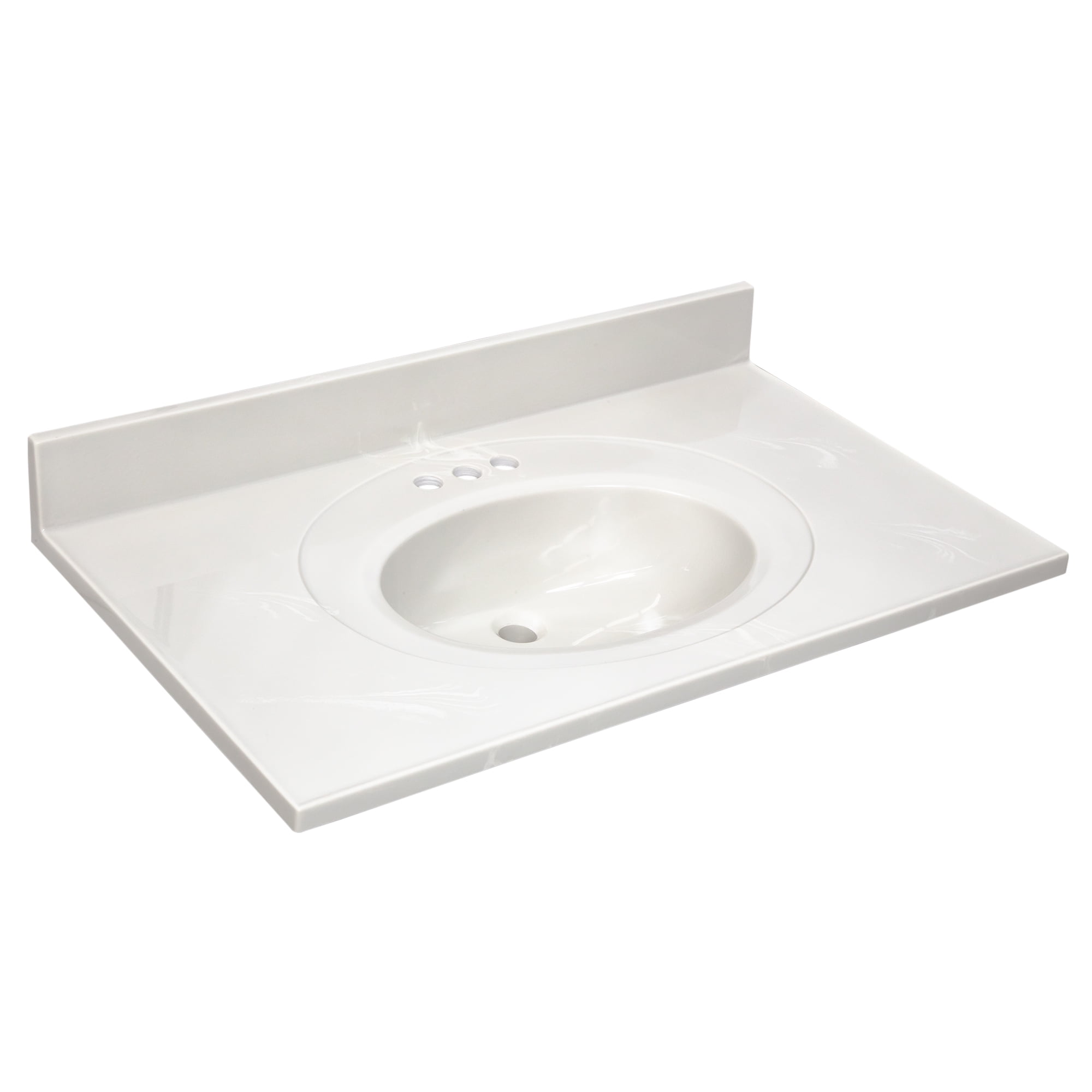 Ivory Swirl 37-Inch Cultured Marble Vanity Top with Backsplash