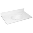 thumbnail image 1 of Design House Cultured Marble 37" x 22" Single Bowl Vanity Top with Backsplash and Single-Hole Mount, White, 1 of 22