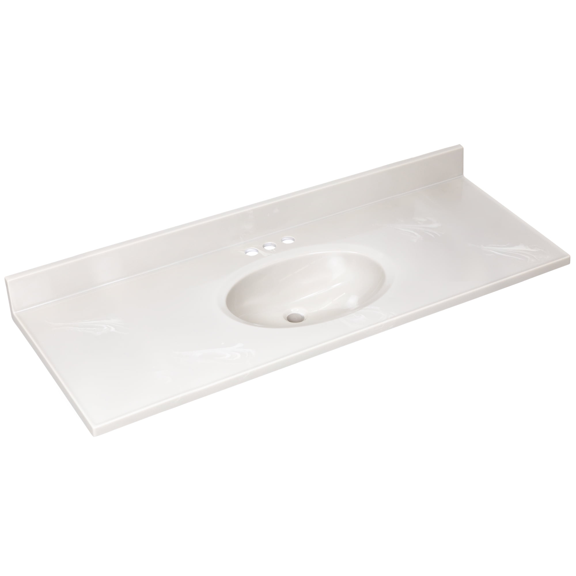 Ivory Swirl Cultured Marble Vanity Top with Integrated Sink
