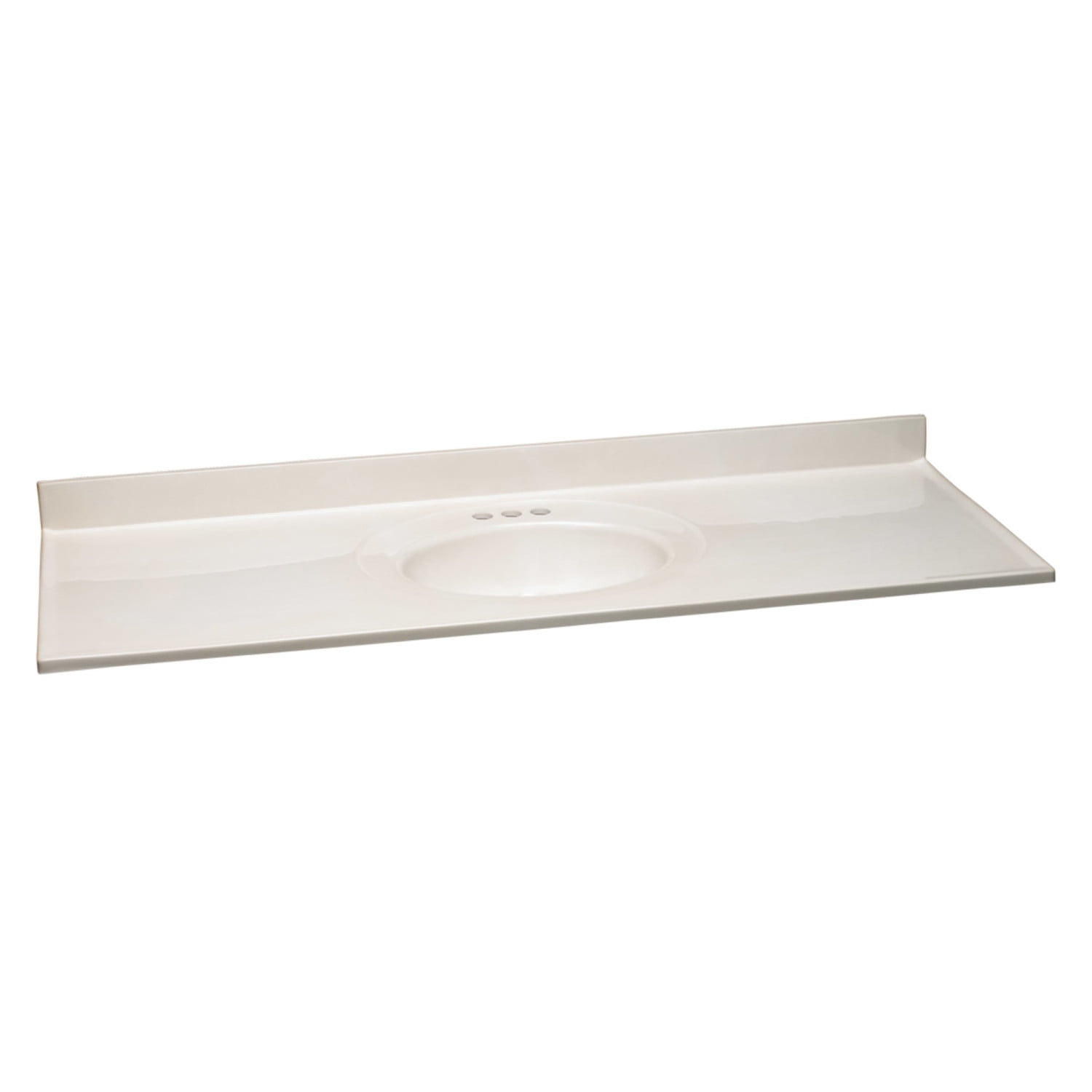 61-Inch Ivory Swirl Cultured Marble Vanity Top with Integrated Backsplash