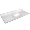 thumbnail image 1 of Design House Cultured Marble 61" x 22" Single Bowl Vanity Top with Single-Hole Mount and Backsplash, White, 1 of 14