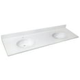 thumbnail image 1 of Design House Cultured Marble Double Sink 73" Vanity Top with Backsplash and Pre-Drilled Single Mounts, White, 1 of 23