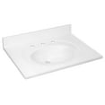 thumbnail image 1 of Design House Cultured Marble 31" x 22" Single Bowl Vanity Top with Widespread Mount and Backsplash, White, 1 of 21