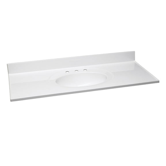 49-inch Cultured Marble Vanity Top with Backsplash, Improved Package, White – Design House, 586388