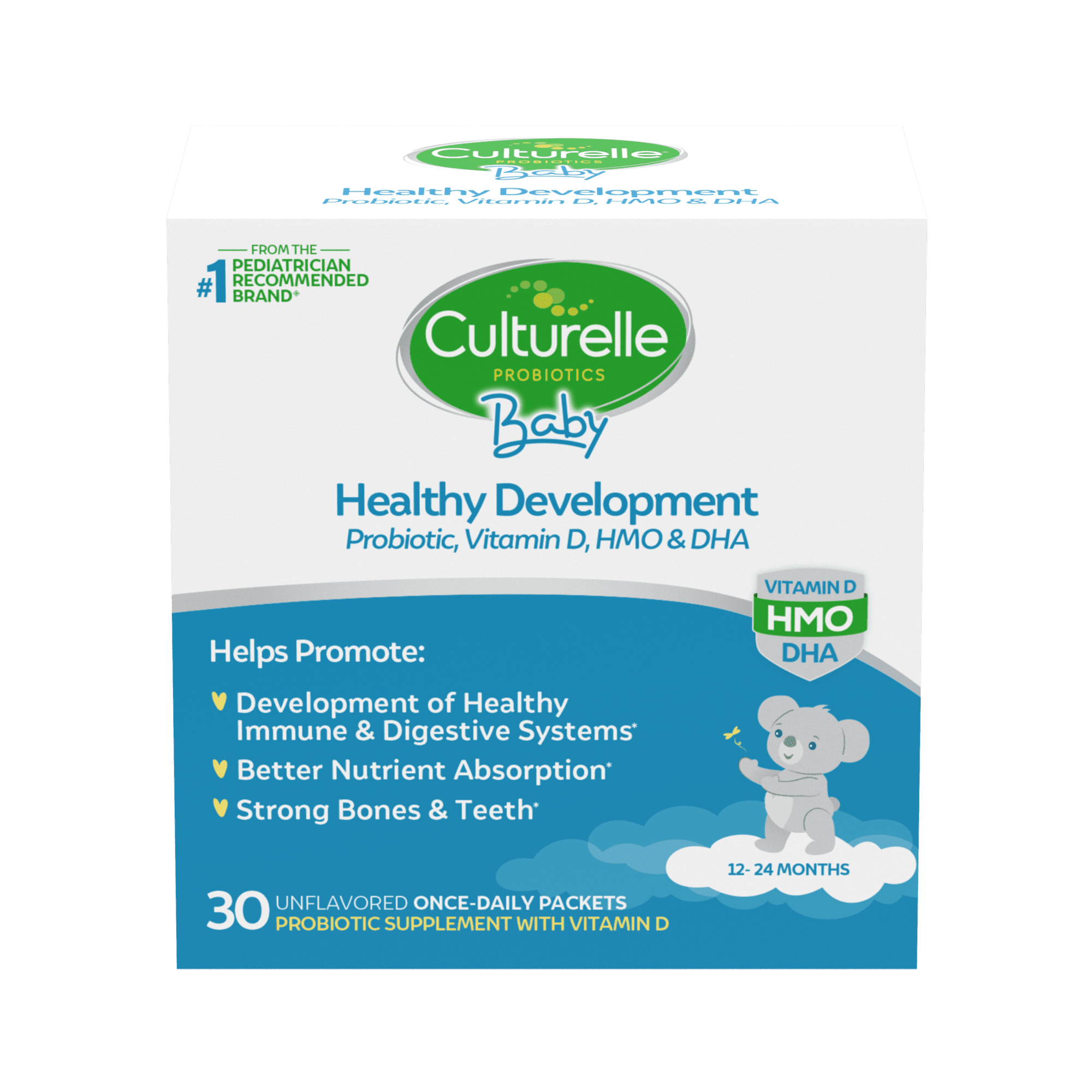 Culturelle Baby Healthy Development Probiotic Packets for Babies 1+, Gluten Free, Non-GMO, 30 Count