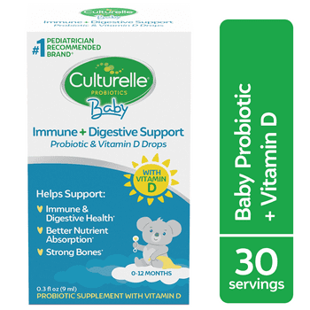 Culturelle Baby Digestive Support Probiotic + Vitamin D Drops Supplement, Immunity & Digestion Support for Infants 0-12 Months, 30 Servings