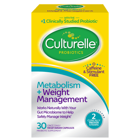 Culturelle Daily Metabolism and Weight Management Probiotic Capsules, Caffeine-Free, 30 Count