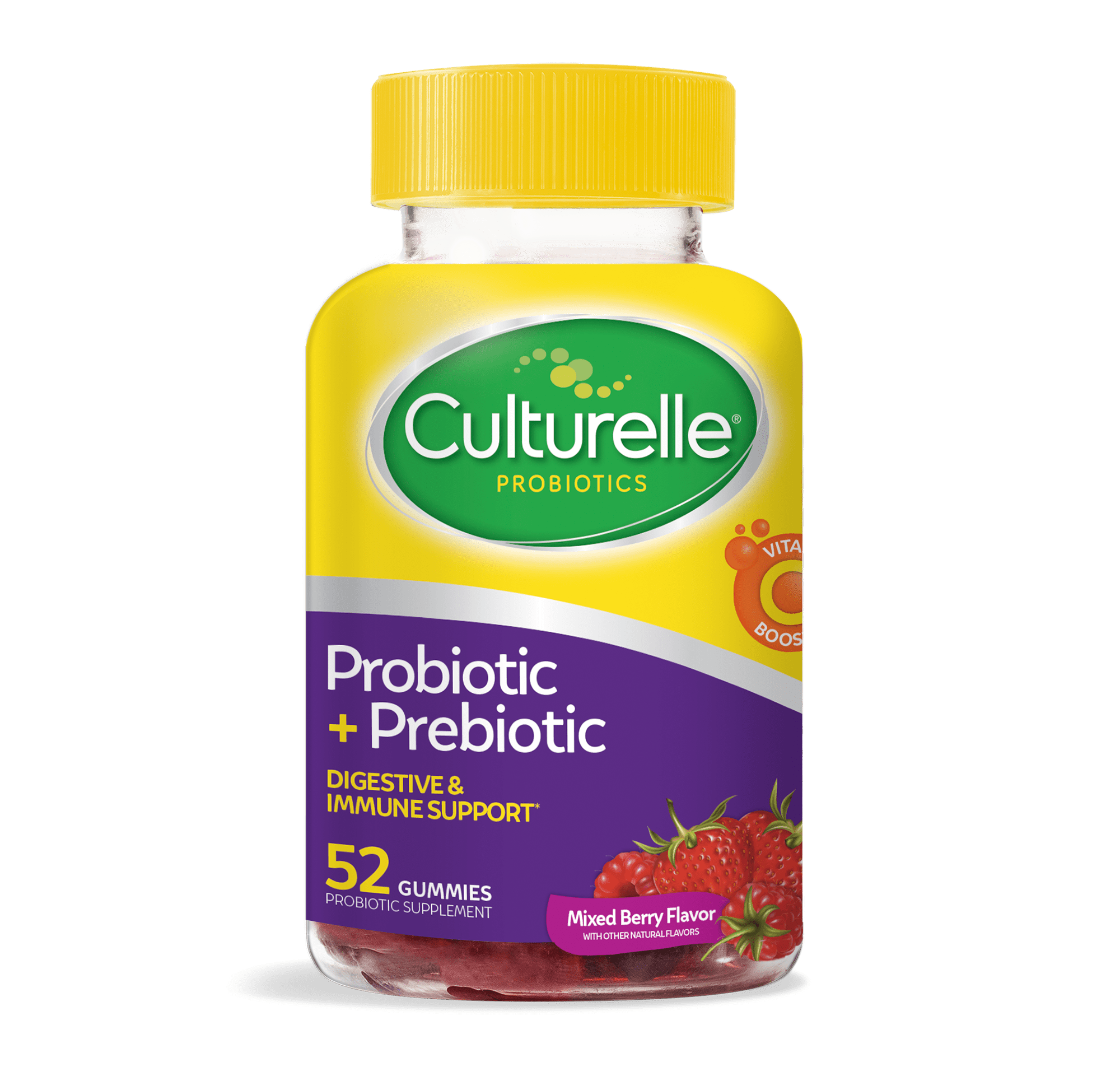 Culturelle Daily Probiotic Gummies for Women & Men, Berry Flavor, 52 Count