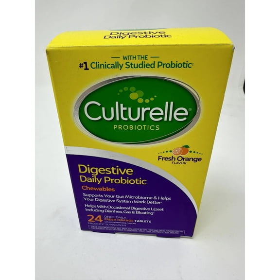 Culturelle Digestive Health Probiotic Chewable Tablets, Orange 24 ea
