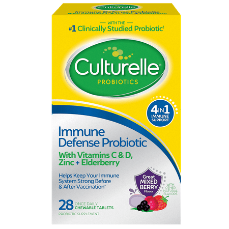 Culturelle Immune Defense Daily Probiotic, Mixed Berry Chewables, 28 Count