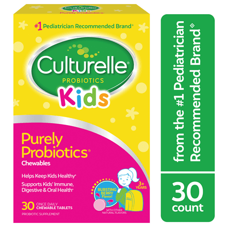 Culturelle Kids Purely Probiotics Chewables, for Children's Health and Immune Support, Bursting Berry, 30 Count