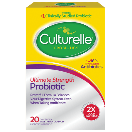Culturelle Ultimate Strength Probiotic Capsules, Digestive Health for Men and Women, 20 Count