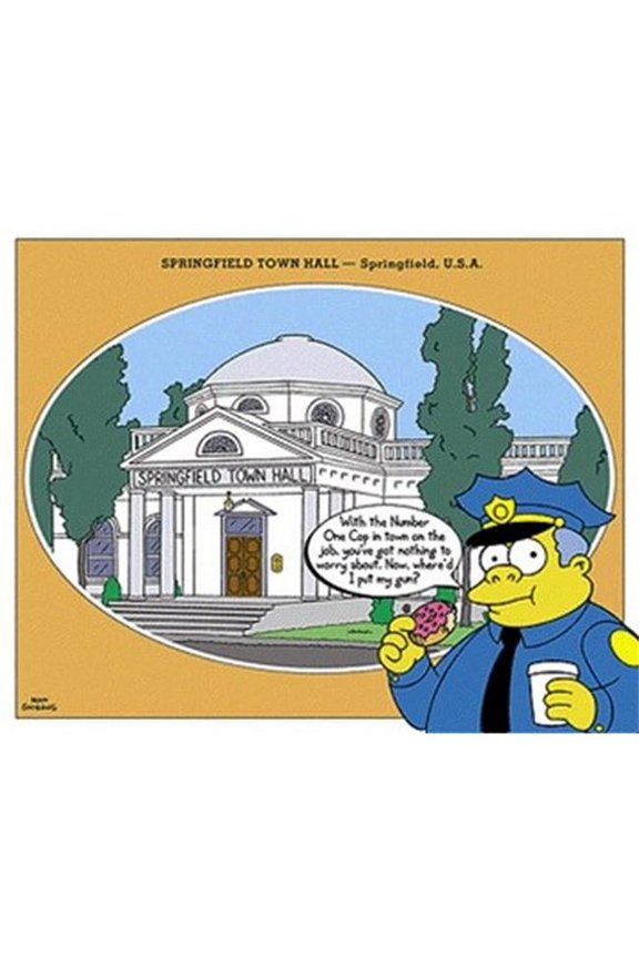 IMPET5008 Simpsons - Springfield Town Hall - postercard Poster Print - 10 x 8