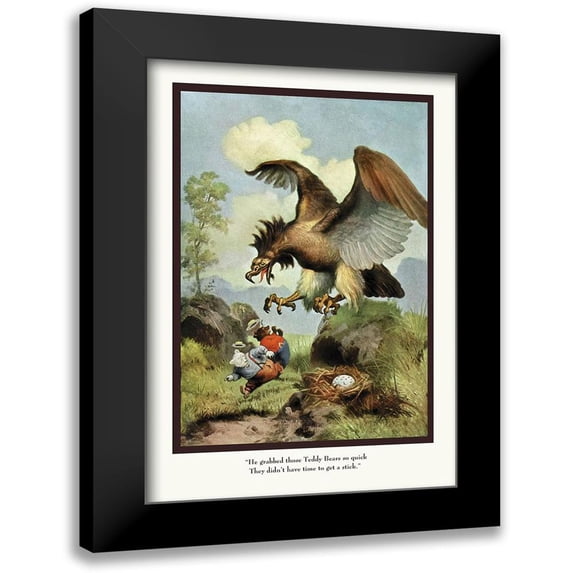 Culver, R.K. 13x18 Black Modern Framed Museum Art Print Titled - Teddy Roosevelts Bears: Grabbed