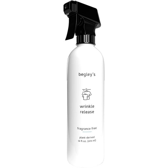 Begley's 3-in-1 Wrinkle Remover, Quick Fix Wrinkle Release, Static Cling Remover, Odor Eliminator and Fabric Refresher Spray - USDA Certified Biobased - Fragrance-Free, 16 oz