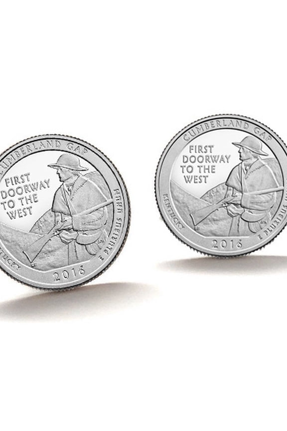 Cumberland Gap National Historical Park Coin Cufflinks Uncirculated U.S. Quarter 2016 Cuff Links