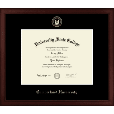 Cumberland University Diploma Frame, Document Size 11" x 8.5"