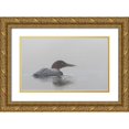 thumbnail image 1 of Cumming, Jim 24x16 Gold Ornate Wood Framed with Double Matting Museum Art Print Titled - Common Loon In Early Morning Fog, 1 of 4