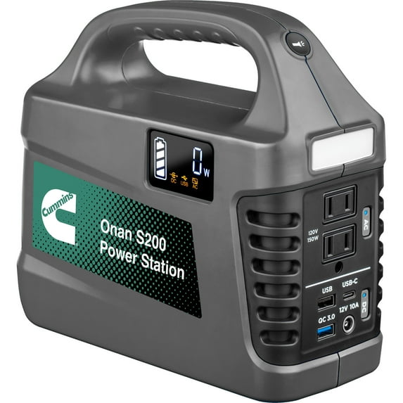 Cummins 194Wh 300 Peak Watt Portable Power Station & Solar Generator, Modified Sine Wave AC Outlet, Backup Lithium Battery (Solar Panel Not Included)