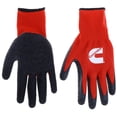 thumbnail image 1 of Cummins Red Latex Dipped Palm Gloves - Textured Work Gloves, Large, Gardening, Construction, Farming, 1 of 6