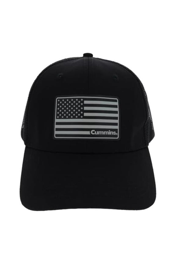 CMN35464 Baseball Hat with Flag Patch, Black - One Size
