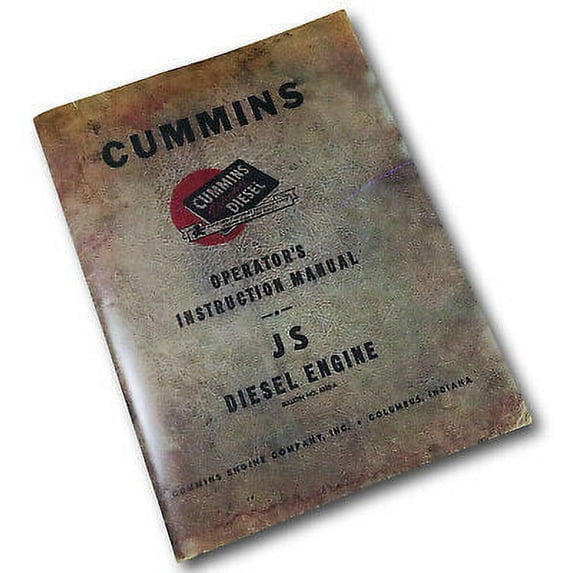 Cummins Js Diesel Engine Operators Instruction Owners Manual Guide Book Js-600