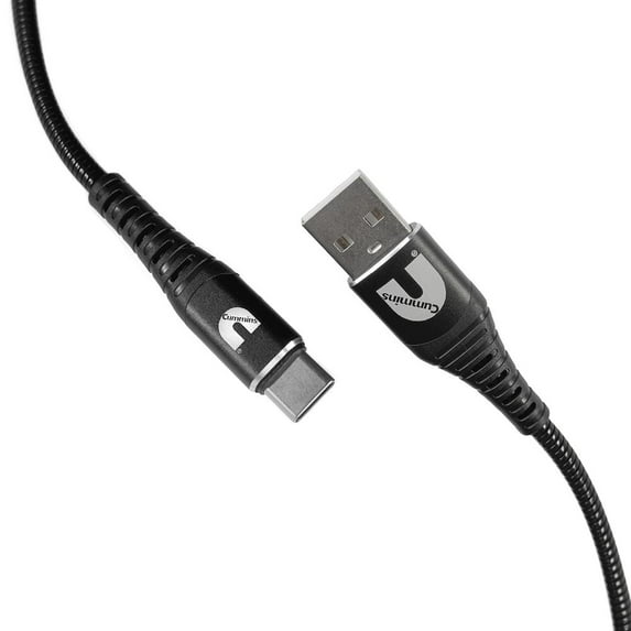 Cummins CMN5029 Android Compatible Charger Cord Type C Metal Braided C-A Cable - 8 ft.