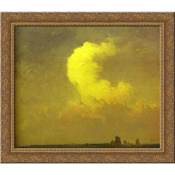 Cumulus. Study 24x20 Gold Ornate Wood Framed Canvas Art by Fyodor Vasilyev