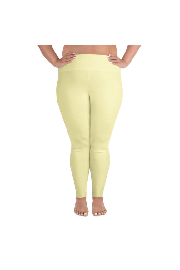 Cumulus, Yellow Plus Size Leggings, Yellow Leggings for Plus Size, Big Size Yellow Leggings, Yellow Leggings for Big Women