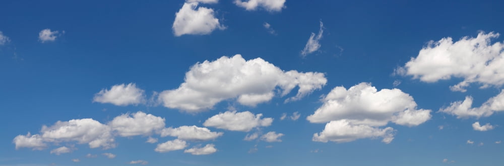 Cumulus clouds and blue sky Baden-Wurttemberg Germany Canvas Art - Panoramic Images (27 x 9)