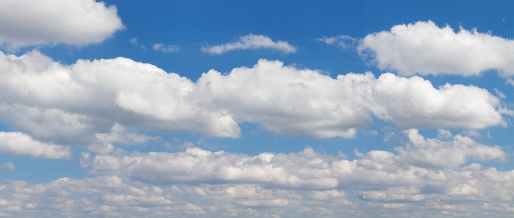 Cumulus clouds and blue sky Baden-Wurttemberg Germany Canvas Art - Panoramic Images (36 x 12)