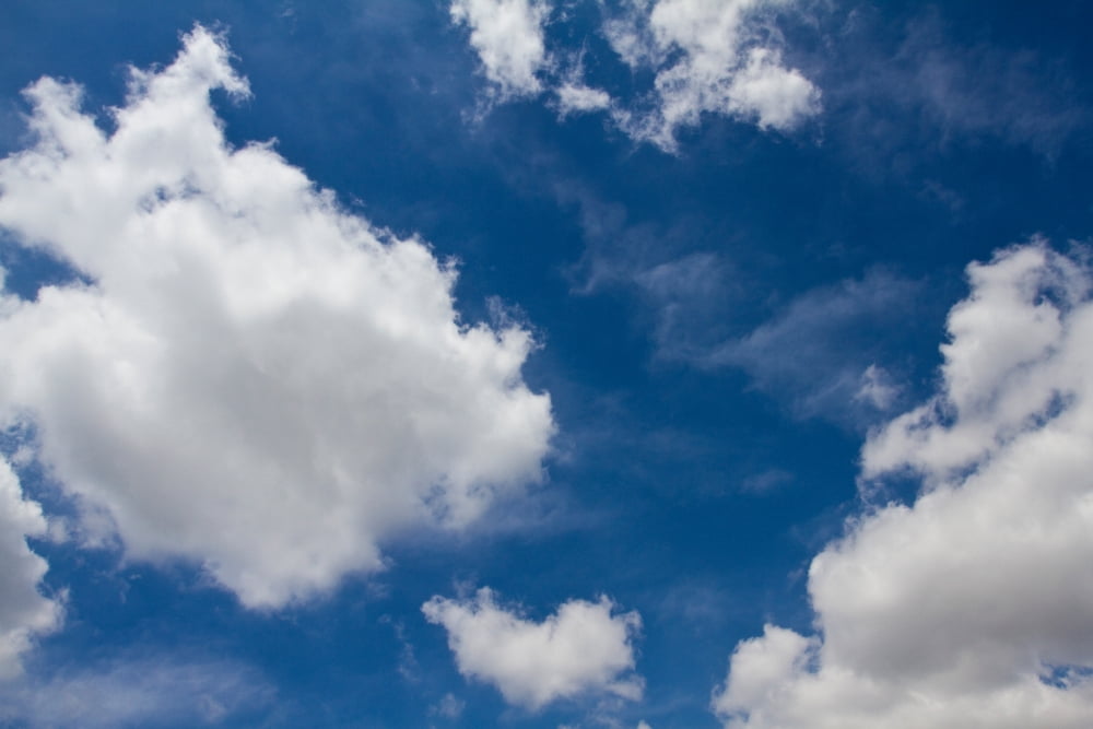 Cumulus clouds in blue sky Marion County Illinois USA Canvas Art - Panoramic Images (18 x 24)