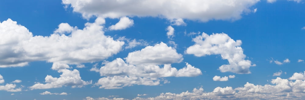 Cumulus clouds in the blue sky Baden-Wurttemberg Germany Canvas Art - Panoramic Images (36 x 12)