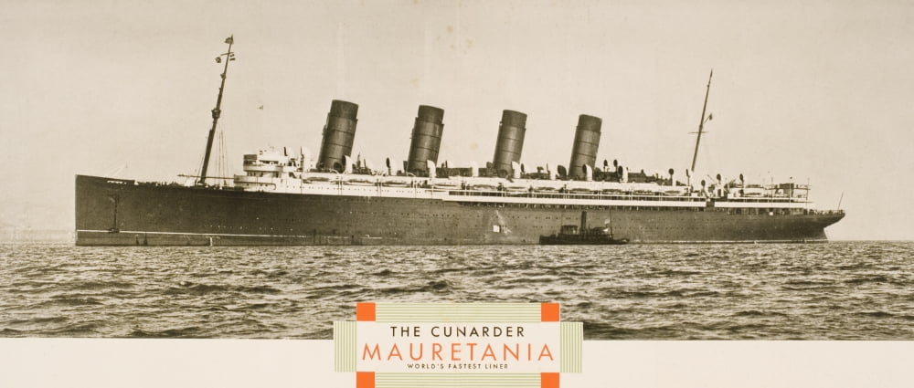 Cunard Line Promotional Brochure For Mauretania Circa 1930 The Worlds Fastest Liner At The Time Canvas Art - Ken Welsh Design Pics (44 x 18)