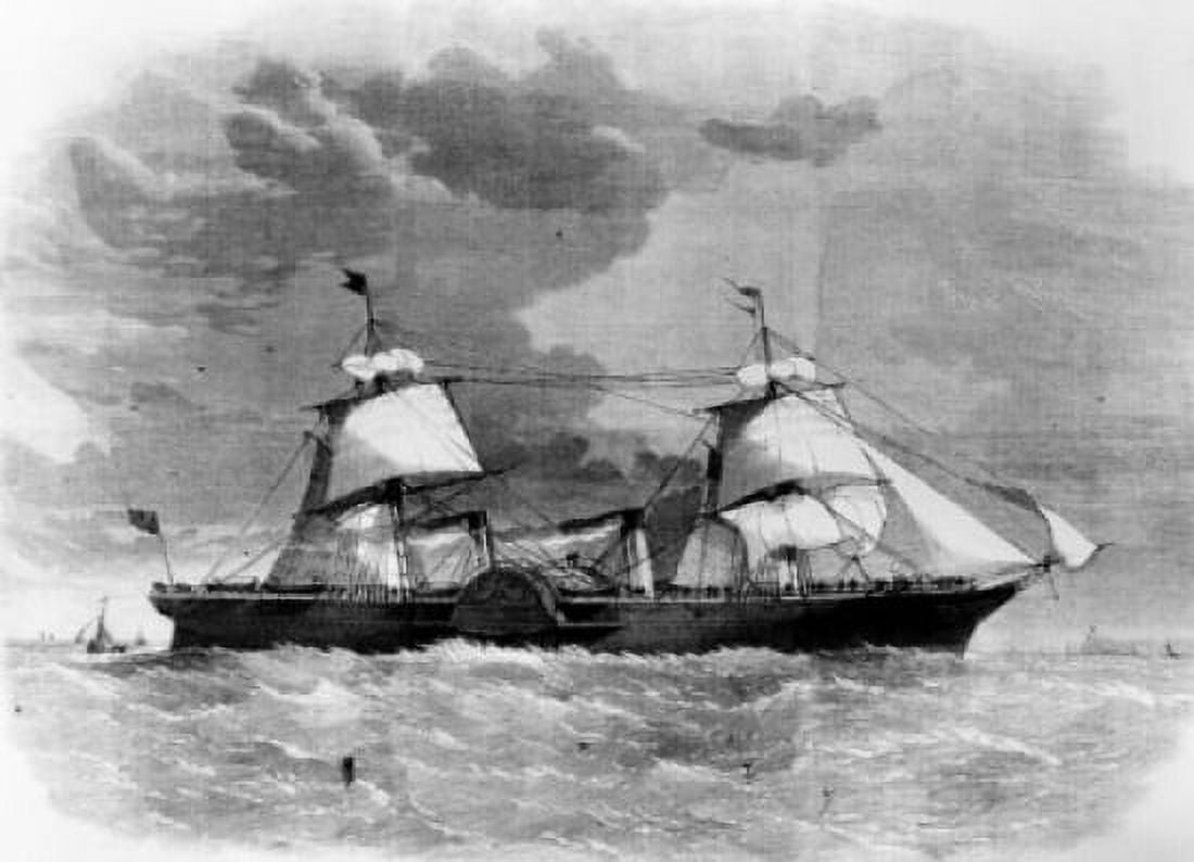 Cunard SS Scotia steam and sail vessel 1862 Canvas Art -  (24 x 36)