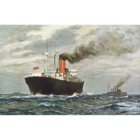 Cunard Steamship C1914 Poster Print By Mary Evans Picture Library (36 X 24)