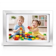 Cunill Legacy 10.1" Sterling Silver Digital Picture Frame   WiFi Frame with Frameo App, HD Touch Screen, Instant Photo Sharing, Premium 925 Sterling Silver Border