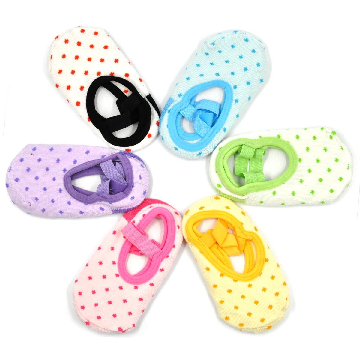 Cunina Anti Slip Baby Sock Non Skid Socks Cute for 8-36 Months Toddlers Infants Girls Low Cut 6 Pairs