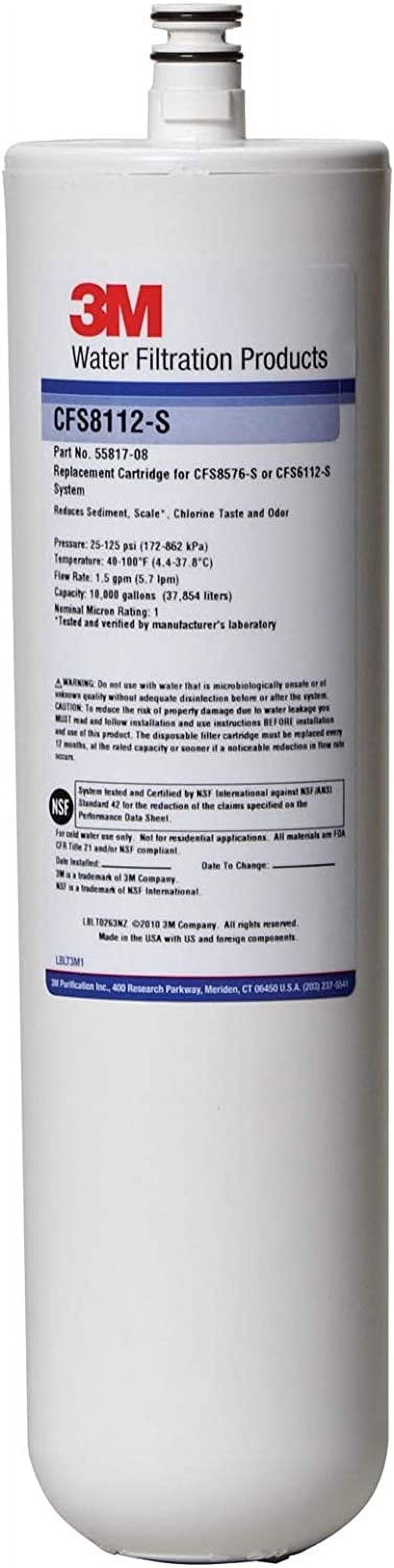 Cuno CFS8112S Water Filter Cartridge with Scale, White