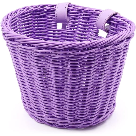 Cuoff Bike Basket Front Adult Bike Basket for Women Front Woven Waterproof Basket with Adjustable Leather Straps Storage Bicycley Basket for Cruiser Bike Folding Bike Commuter Bike