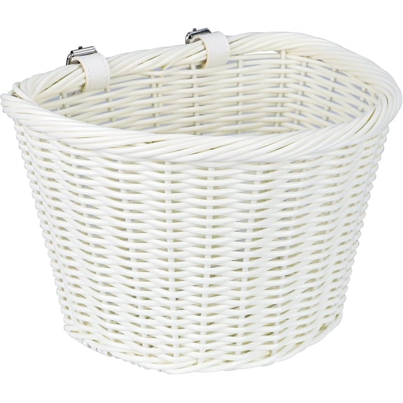 Cuoff Bike Basket Front Adult Bike Basket for Women Front Woven Waterproof Basket with Adjustable Leather Straps Storage Bicycley Basket for Cruiser Bike Folding Bike Commuter Bike