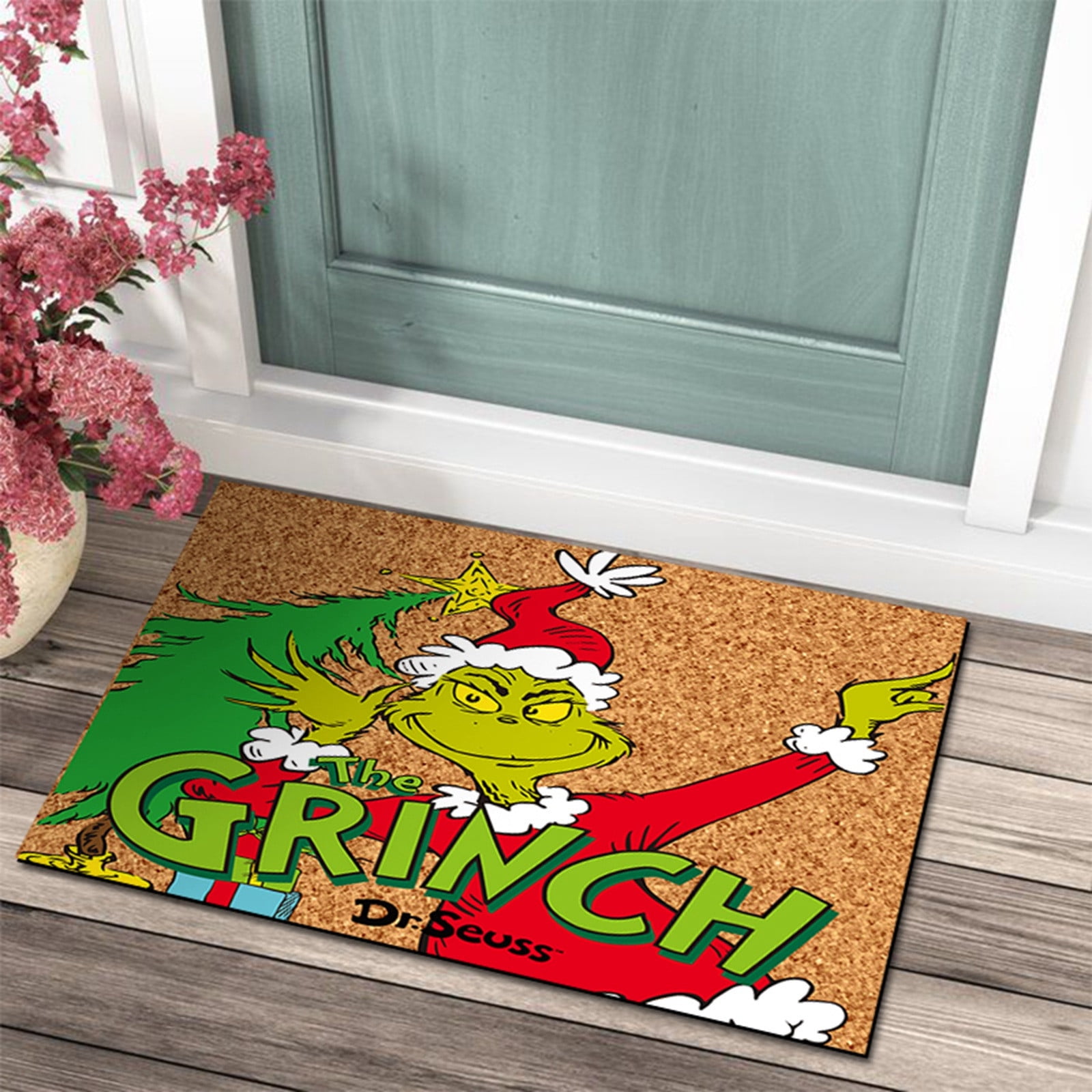 Cuoff Christmas Grinch Door Mat Outdoor Welcome Mat for Front Door ...