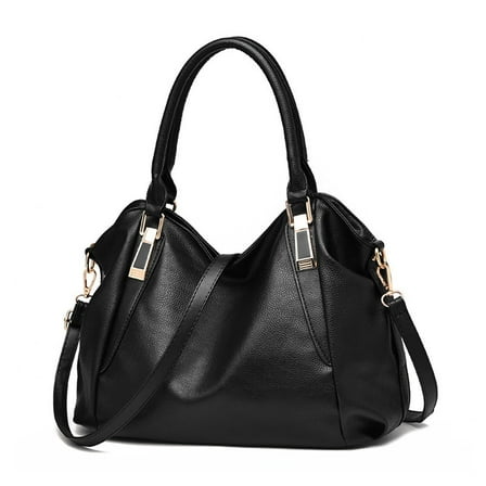 Cuoff Crossbody Bags for Women Fashion Soft Leather Large Capacity Bag One Shoulder Bag Black