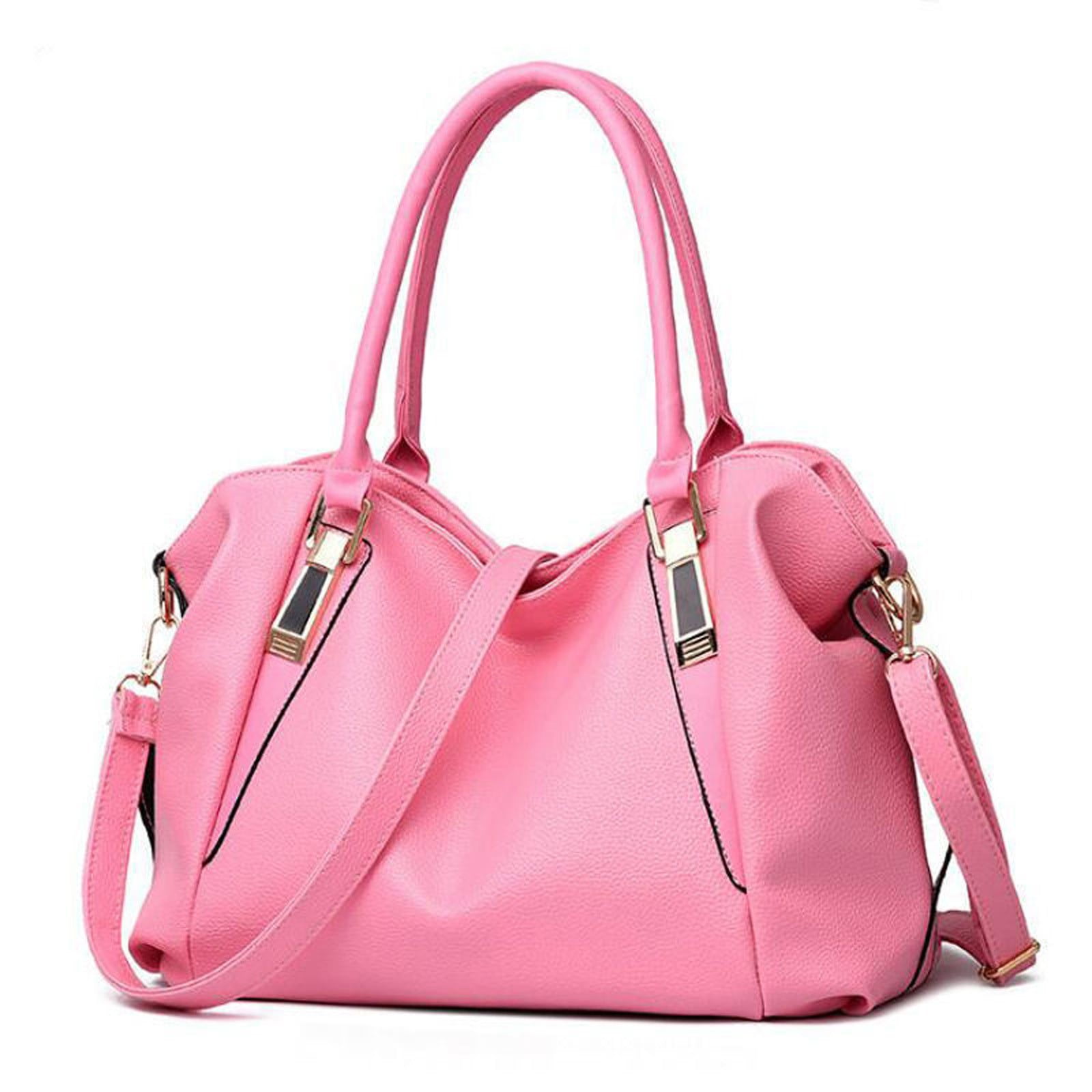 ★Vacant Archive★Vove Big Shoulder Bag (軽量,大容量)★Pink Cuoff Women's Fashion Soft Leather Crossbody Bag, Large