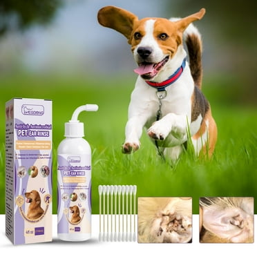 Cuoff Ear Cleaner Pet Ear Drops For Infections Control Yeast Mites Ear Mites And Ear Wax Itching 118ml Dog Toys